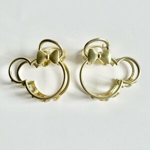SET OF 2 Minnie Mouse Disney Bow Hair Clip in Gold